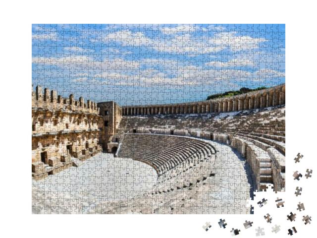 Puzzle 1000 Teile „Römisches Amphitheater von Aspendos, Antalya, Türkei“