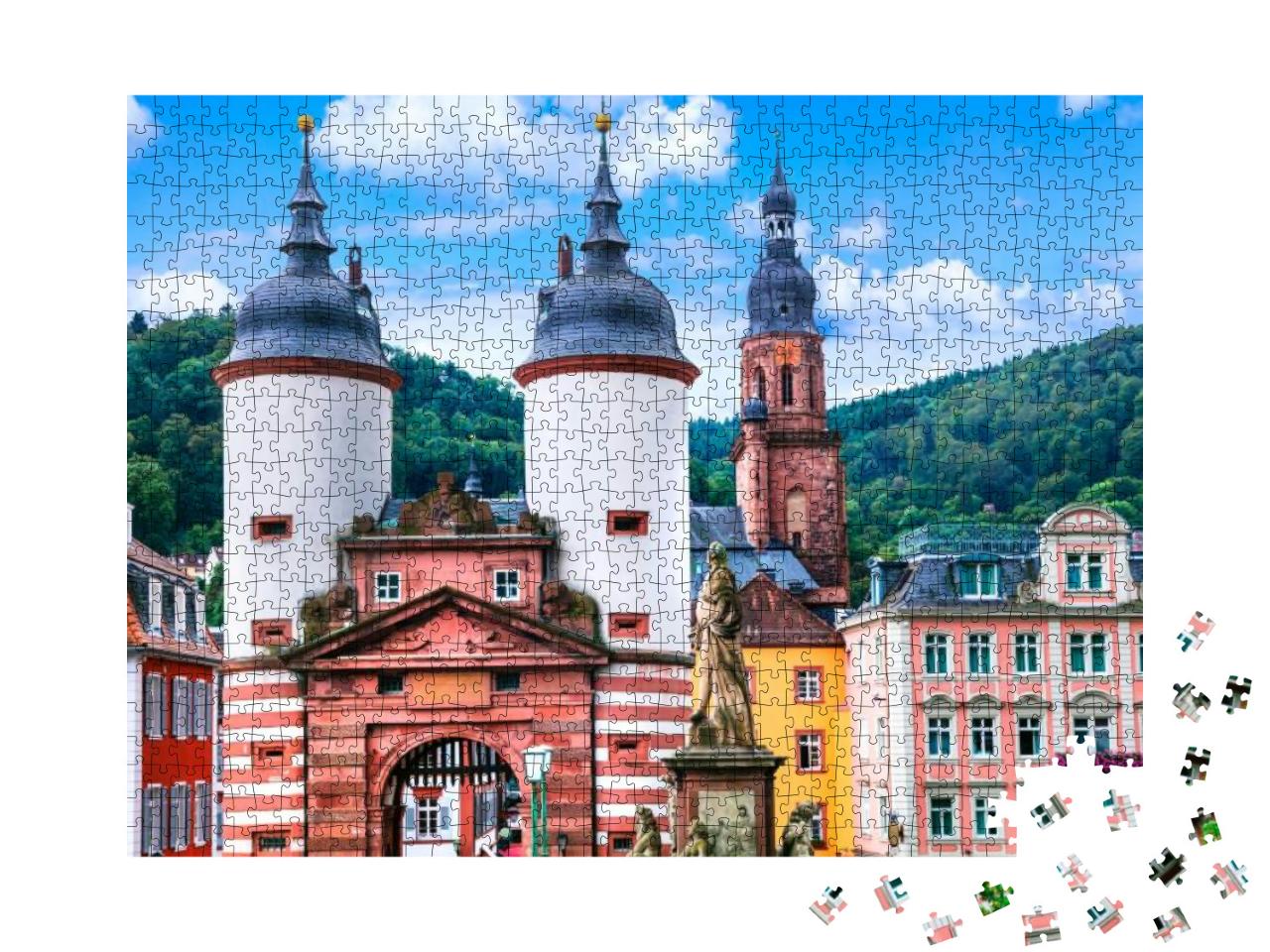 Puzzle 1000 Teile „Das mittelalterliche Heidelberg, Deutschland“