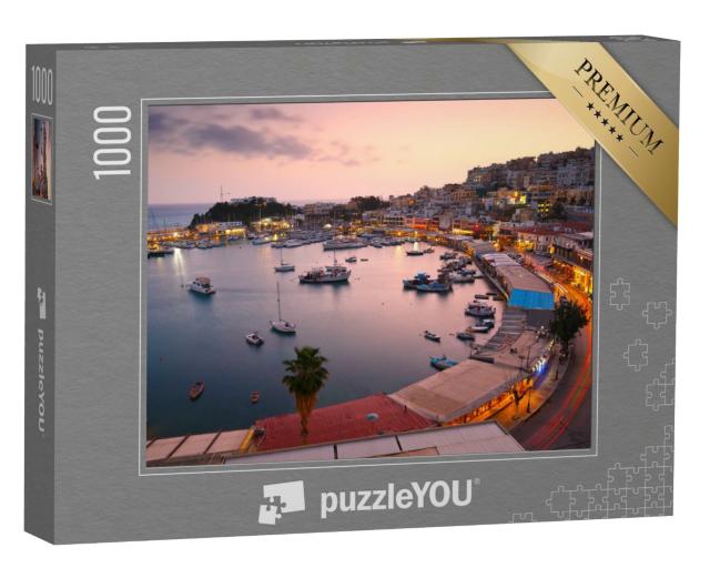Puzzle 1000 Teile „Abend am Yachthafen Mikrolimano in Athen, Griechenland“