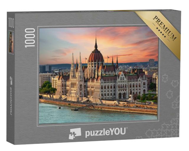 Puzzle 1000 Teile „Schönes Gebäude des Parlaments in Budapest, beliebtes Reiseziel“
