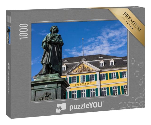 Puzzle 1000 Teile „Statue des berühmten Komponisten Ludwig van Beethoven, Bonn“