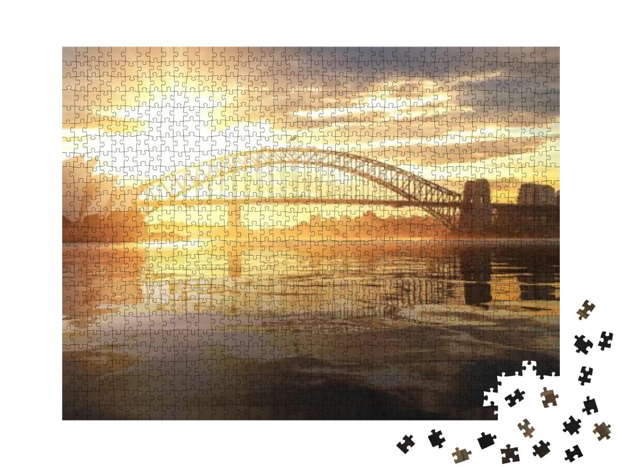 Puzzle 1000 Teile „Oper von Sydney mit Harbour Bridge im Sonnenuntergang, Australien“