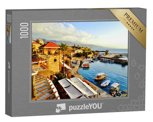 Puzzle 1000 Teile „Historischer Hafen und Wasserfront in der antiken Stadt Byblos, Libanon“