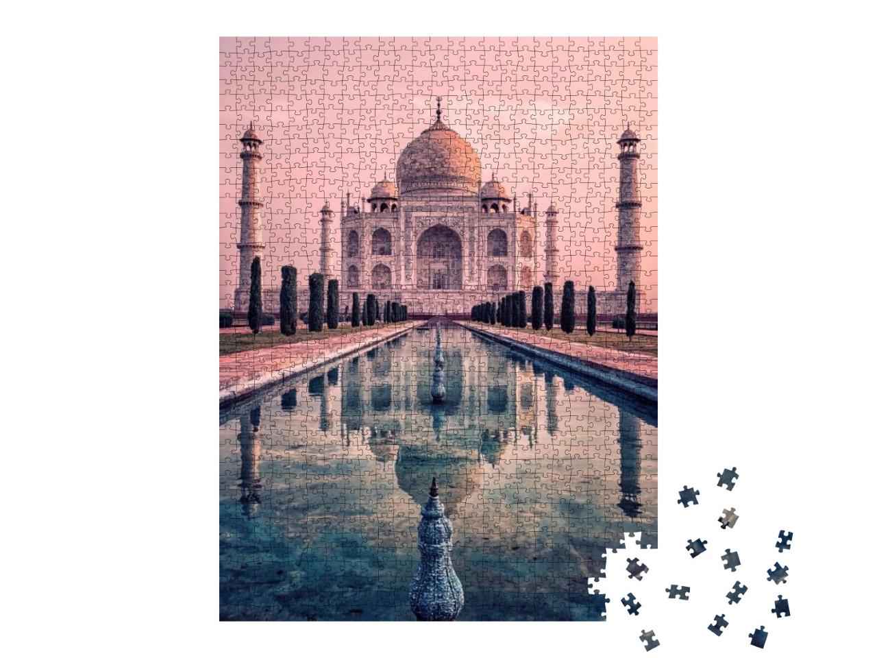 Puzzle 1000 Teile „Taj Mahal im Licht des Sonnenaufgangs, Agra, Indien“