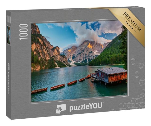 Puzzle 1000 Teile „Die Dolomiten: Berge und Aussicht auf Seen, Italien“