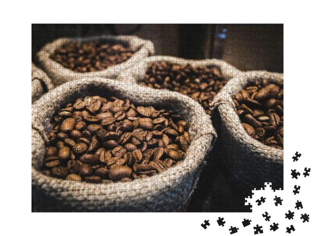 Puzzle 1000 Teile „Duftende Kaffeebohnen in Säcken“