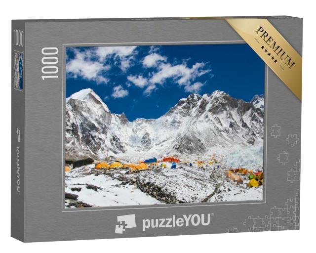 Puzzle 1000 Teile „Basislager des Mount Everest am Khumbu-Gletscher, Nepal, Himalaya“