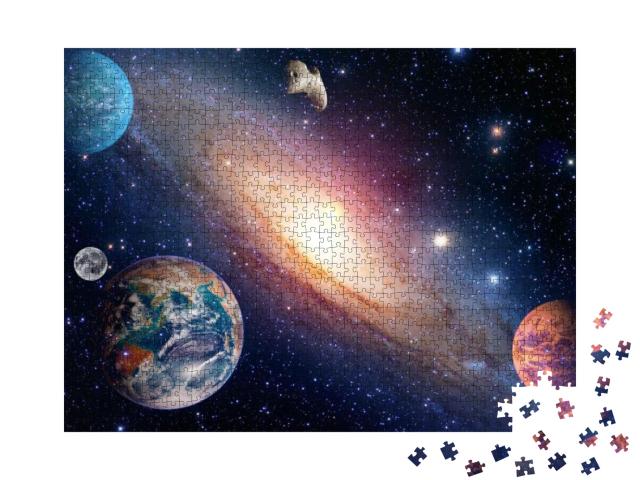 Puzzle 1000 Teile „Erde, Mond, Weltraum und Sonnensystem“