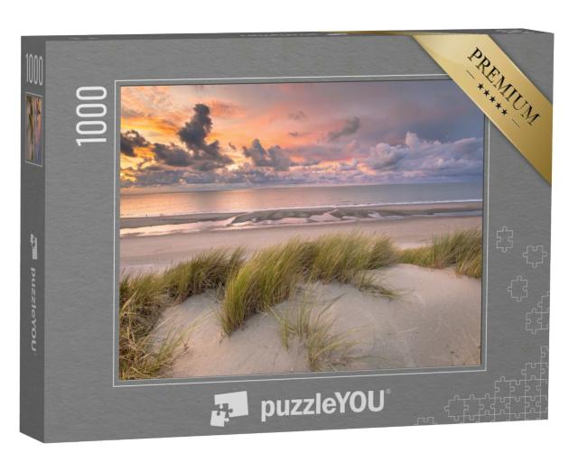 Puzzle 1000 Teile „Sonnenuntergang über den Dünen von Zeeland, Niederlande“