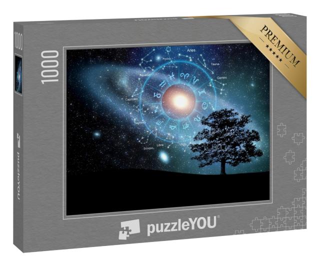 Puzzle 1000 Teile „Tierkreiszeichen innerhalb des Horoskopkreises, Horoskope“