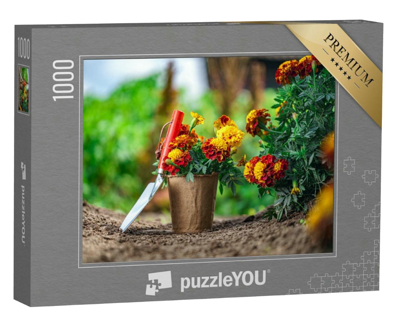 Puzzle 1000 Teile „Topf mit Ringelblumen“