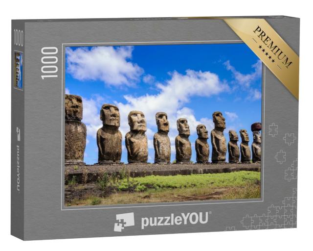 Puzzle 1000 Teile „Steinfiguren Moais von Ahu Tongariki, Osterinsel, Chile“