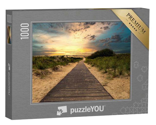 Puzzle 1000 Teile „Wunderschöner Abendhimmel über Borkum, Deutschland“