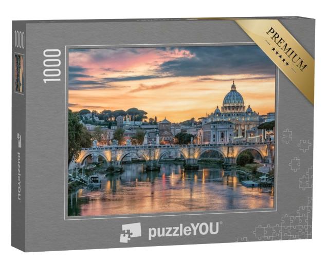 Puzzle 1000 Teile „Sonnenuntergang über Rom, Italien“