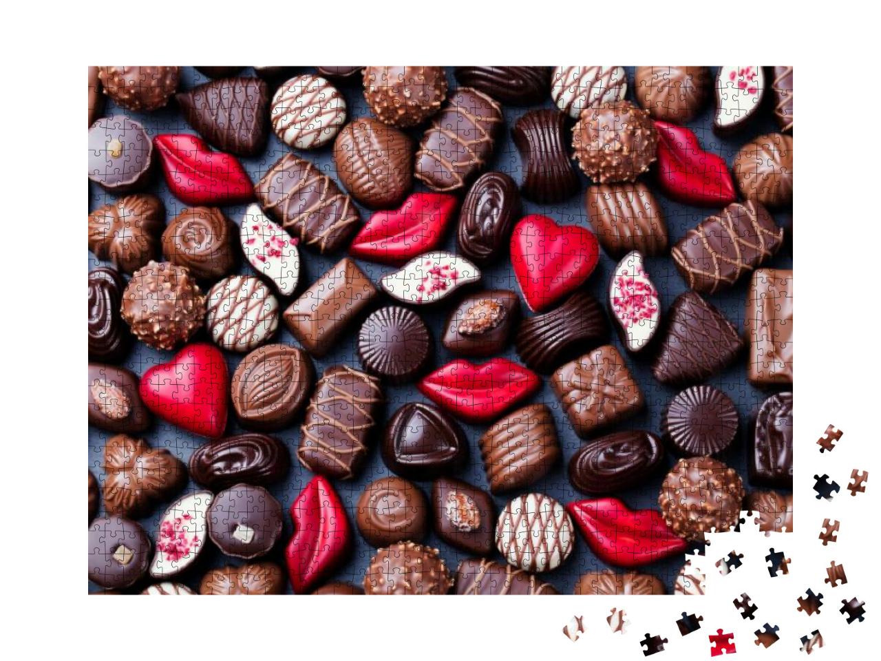 Puzzle 1000 Teile „Sortiment von feinen Schokoladenbonbons“