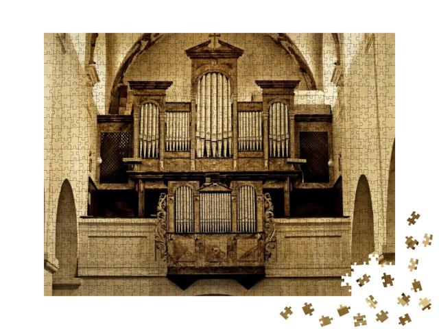 Puzzle 1000 Teile „Alte Kirchenorgel mit Orgelpfeifen“