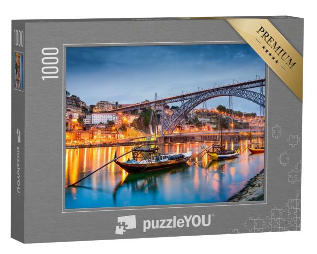 Puzzle 1000 Teile „Altstadt-Silhouette von Porto am Fluss Douro, Portugal“