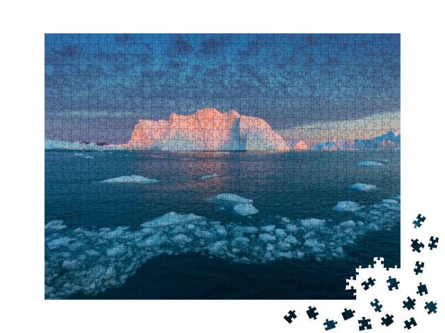 Puzzle 1000 Teile „Eisberg im Sonnenuntergang“
