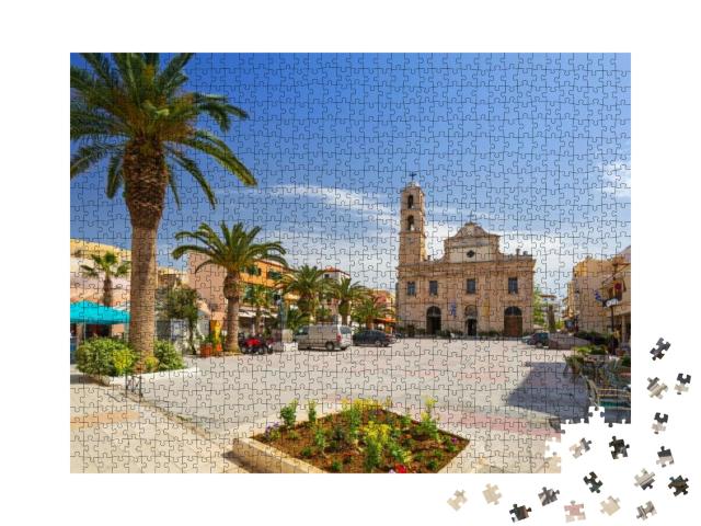 Puzzle 1000 Teile „Platz an der orthodoxen Kathedrale von Chania, Kreta“