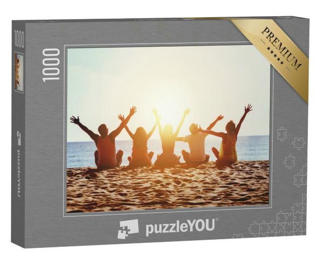 Puzzle 1000 Teile „Urlaubsfeeling: Mit Freunden am Strand“