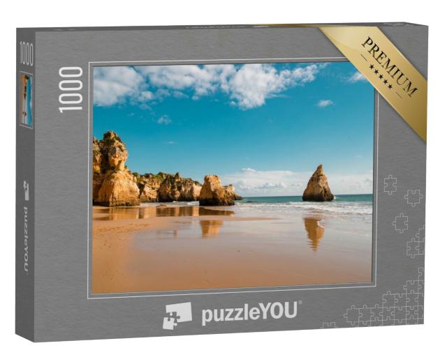 Puzzle 1000 Teile „Felsklippenbögen am Strand von Marinha, Algarve, Portugal“