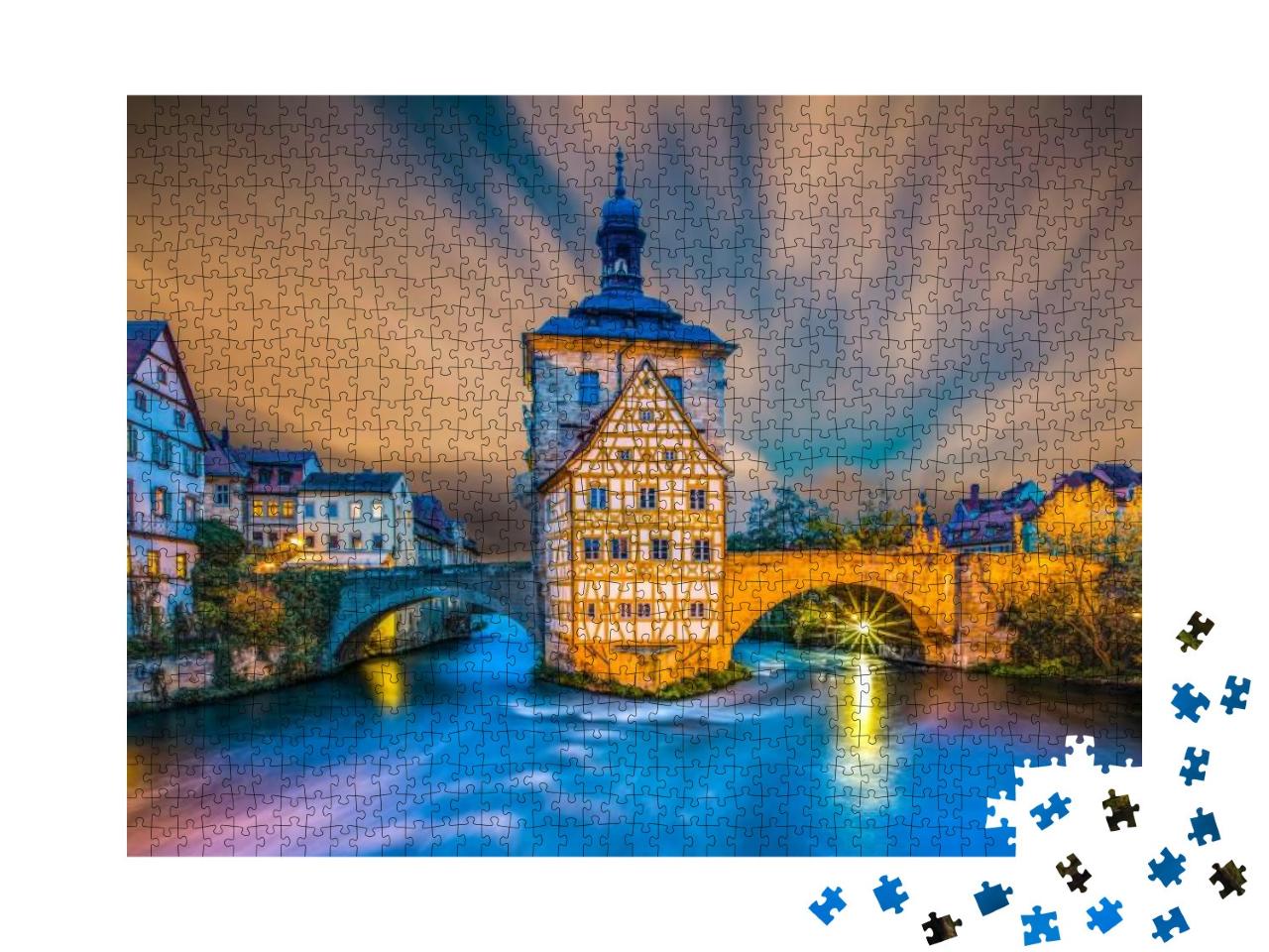Puzzle 1000 Teile „Idyllische Altstadt in Bamberg, Deutschland“