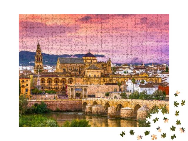 Puzzle 1000 Teile „Cordoba, Spanien an der Moschee-Kathedrale und der römischen Brücke“