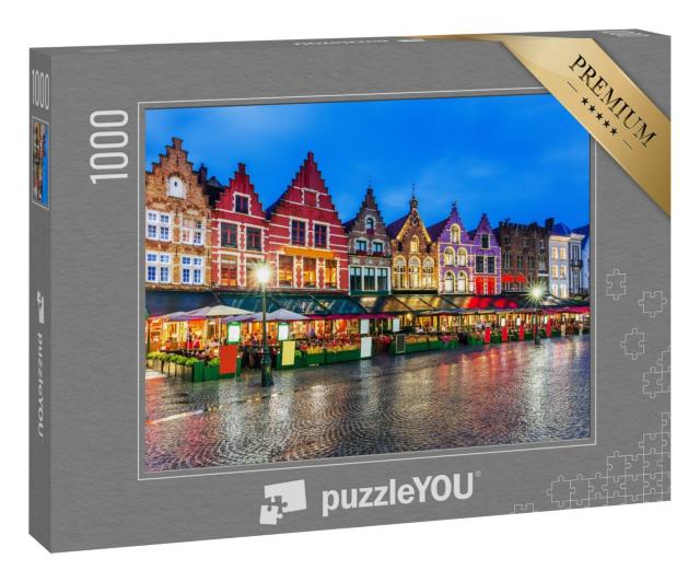 Puzzle 1000 Teile „Grote Markt Platz bei Nacht, Brüssel, Belgien“