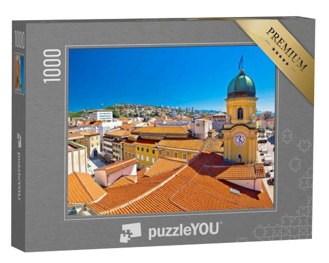 Puzzle 1000 Teile „Uhrturm und zentraler Platz der Stadt Rijeka“