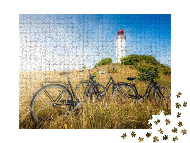Puzzle 1000 Teile „Panoramablick auf den Leuchtturm Dornbusch, Ostsee“