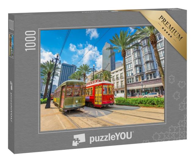 Puzzle 1000 Teile „Straßenbahnen in New Orleans, Louisiana, USA“