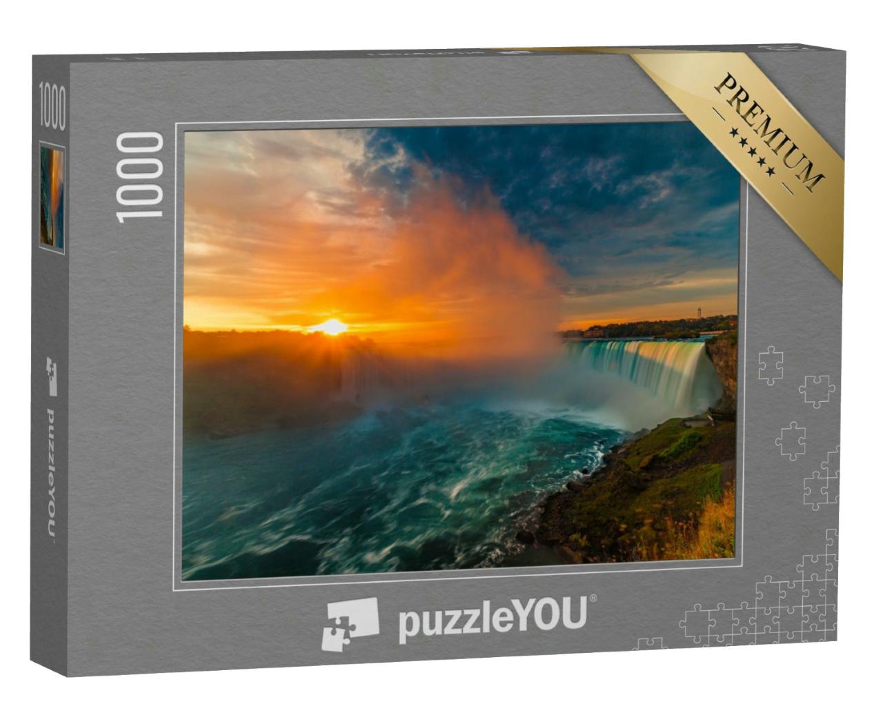 Puzzle 1000 Teile „Sonnenaufgang an den Niagara Fällen “