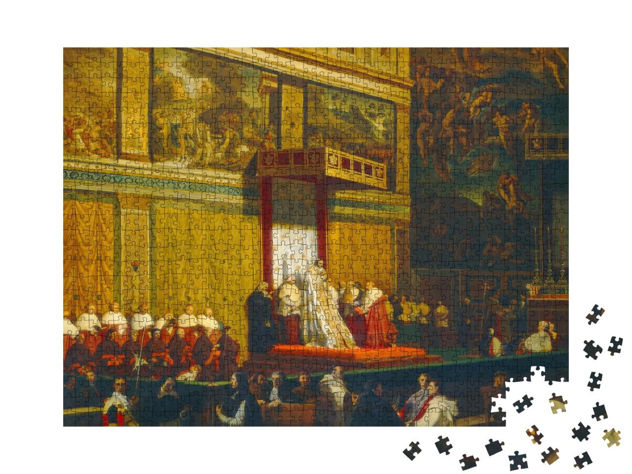 Puzzle 1000 Teile „Jean-Auguste-Dominique Ingres - Papst Pius VII. in der Sixtinischen Kapelle“