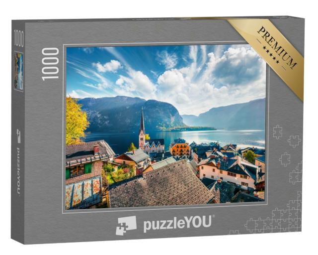 Puzzle 1000 Teile „Sonniger Herbst über Hallstatt, Salzkammergut, Österreich“