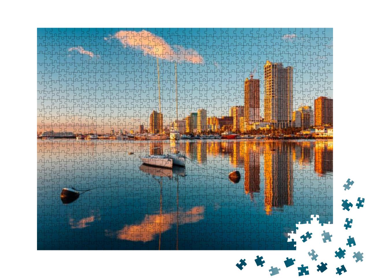 Puzzle 1000 Teile „Skyline von Manila City und Manila Bay“