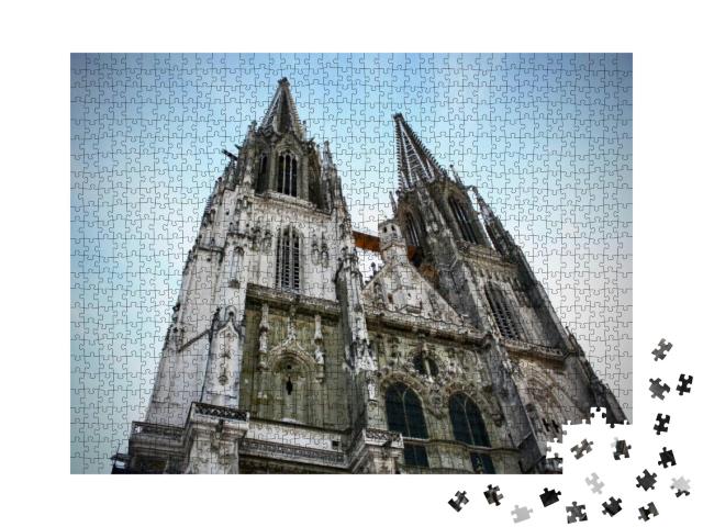 Puzzle 1000 Teile „Fassade des Regensburger Doms, Regensburg, Deutschland“