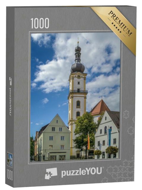 Puzzle 1000 Teile „Turm der evangelischen Kirche St. Michael, Weiden in der Oberpfalz, Deutschland“