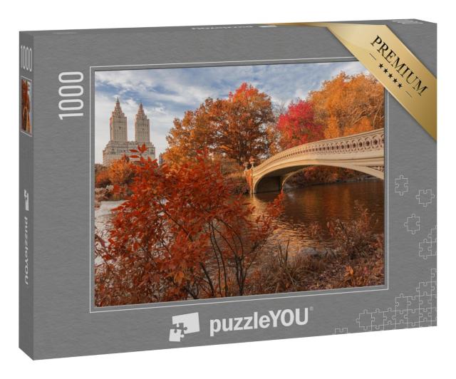 Puzzle 1000 Teile „Bow Bridge im Central Park im Herbst, New York“