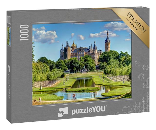 Puzzle 1000 Teile „Blauer Himmel über dem Schweriner Schloss in Deutschland“