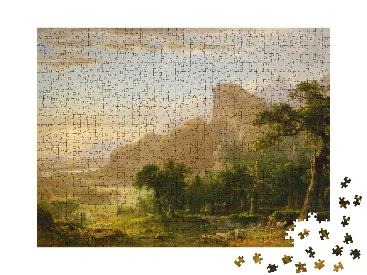 Puzzle 1000 Teile „Asher Brown Durand - Landschaft - Szene aus Thanatopsis“
