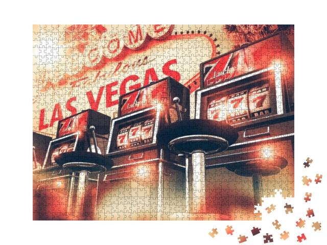 Puzzle 1000 Teile „Einarmige Banditen in Las Vegas“