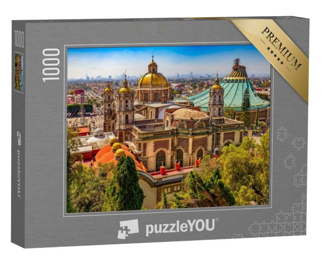 Puzzle 1000 Teile „Alte und  neue Basilika in Mexiko-Stadt“