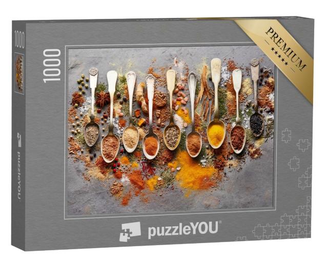 Puzzle 1000 Teile „Gewürzpulver auf Graupappe“