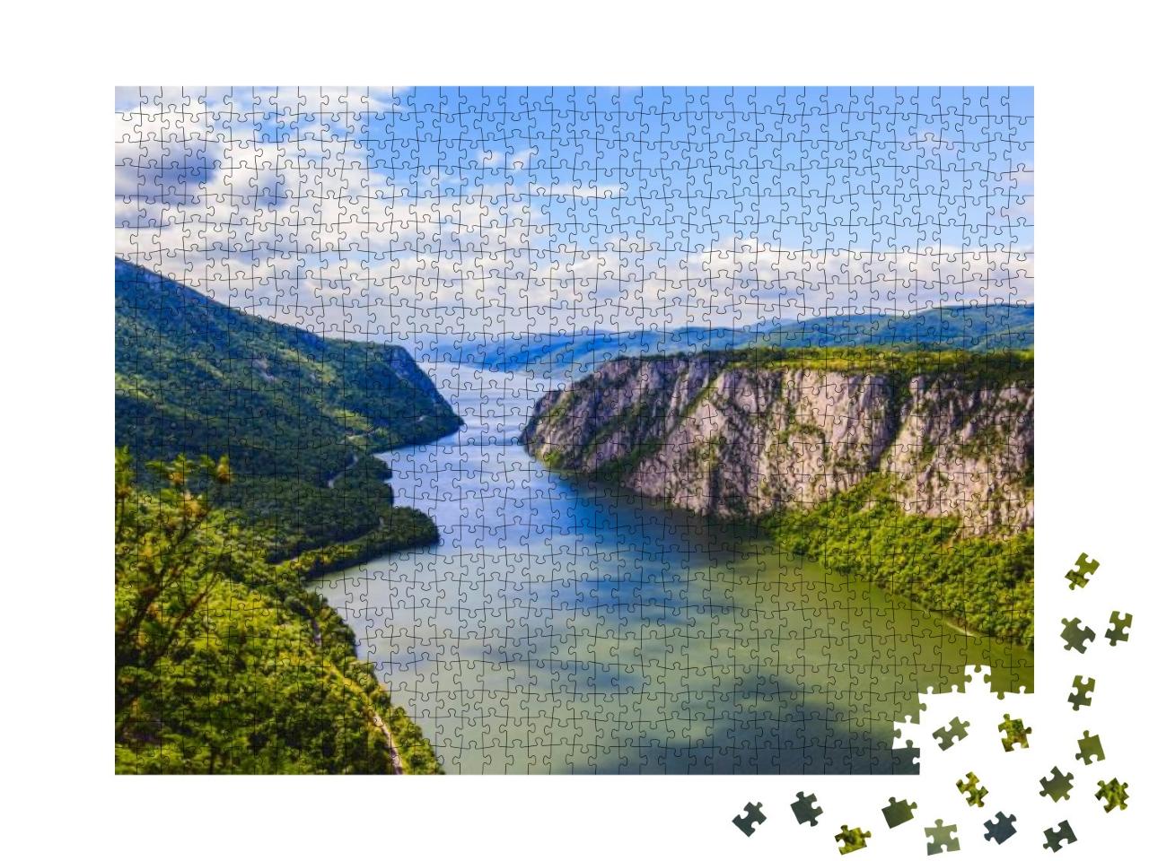 Puzzle 1000 Teile „Naturlandschaft, Donauschlucht, das Eiserne Tor, Serbien“