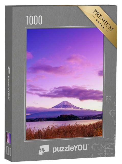 Puzzle 1000 Teile „Mystischer Berg Fuji, Blick vom See Kawaguchi, Japan“
