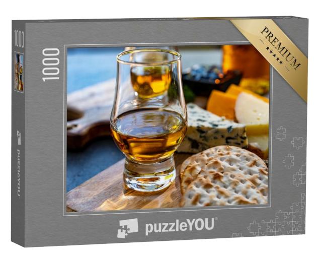 Puzzle 1000 Teile „Verkostung von Whiskey und Käse“