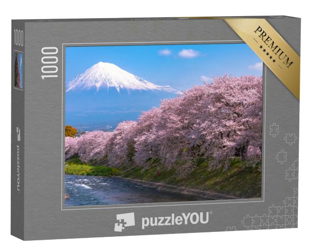 Puzzle 1000 Teile „Kirschblüte am Fuji, Japan“