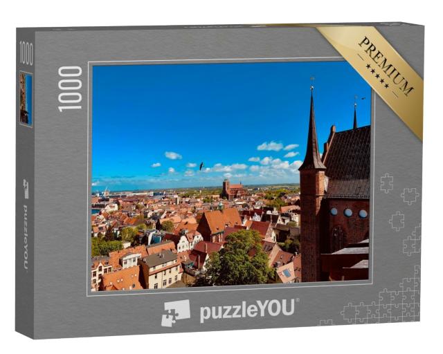 Puzzle 1000 Teile „Blick über Wismar von der Spitze der Georgienkirche“