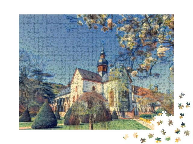 Puzzle 1000 Teile „im Stil von Paul-Cezanne - Klosterarchitektur in Europa - Puzzle-Kollektion Künstler & Gemälde“