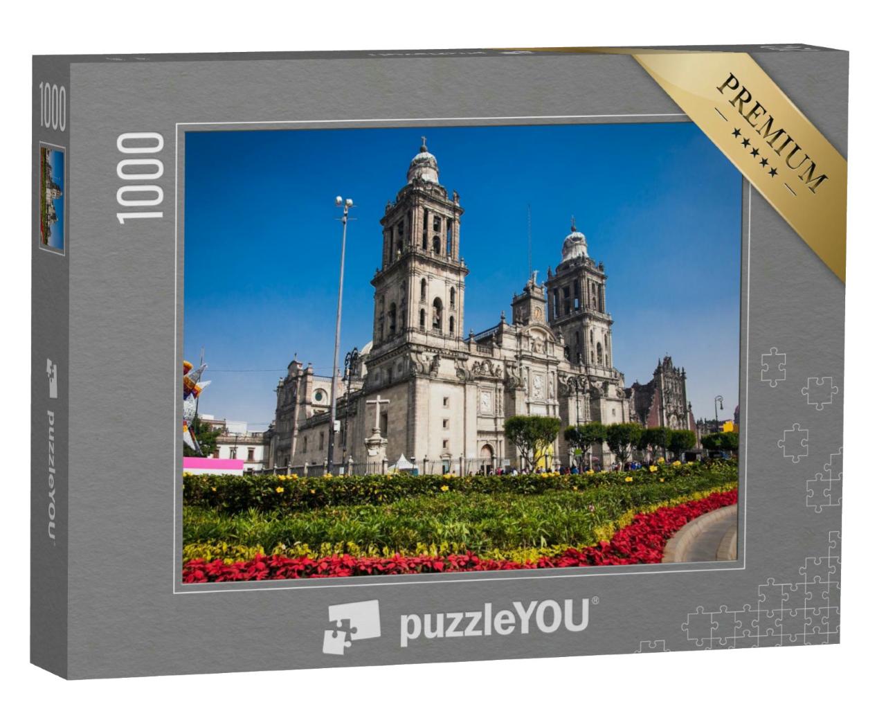 Puzzle 1000 Teile „Beeindruckende Ansicht der Metropolitan-Kathedrale in Mexiko-Stadt“